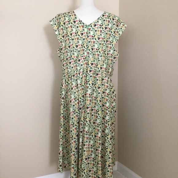 Retro Licious Women’s Dress Christmas Print Green Multicolored Size 2X - Picture 5 of 12